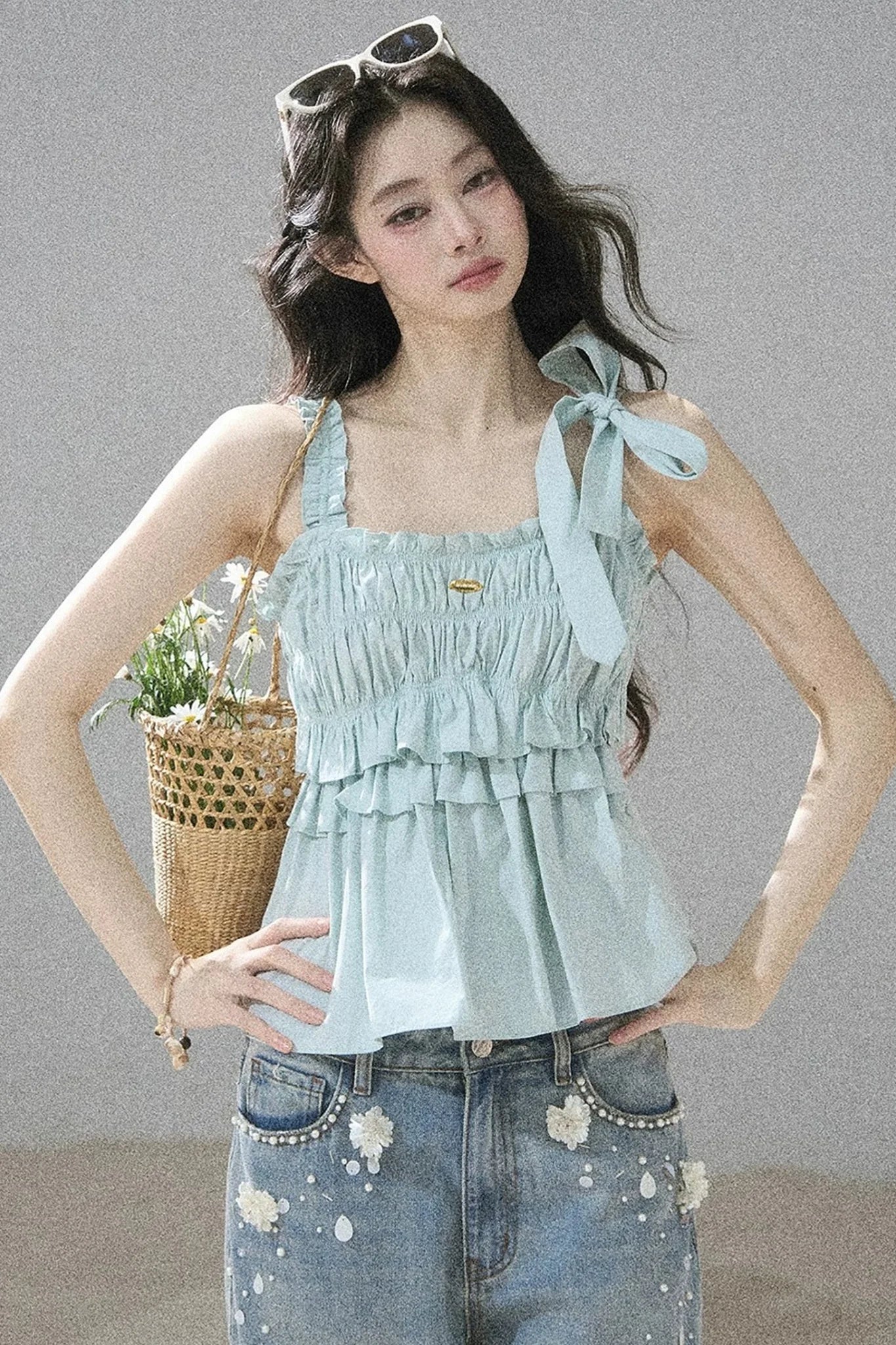 French Pleated Summer Blouse