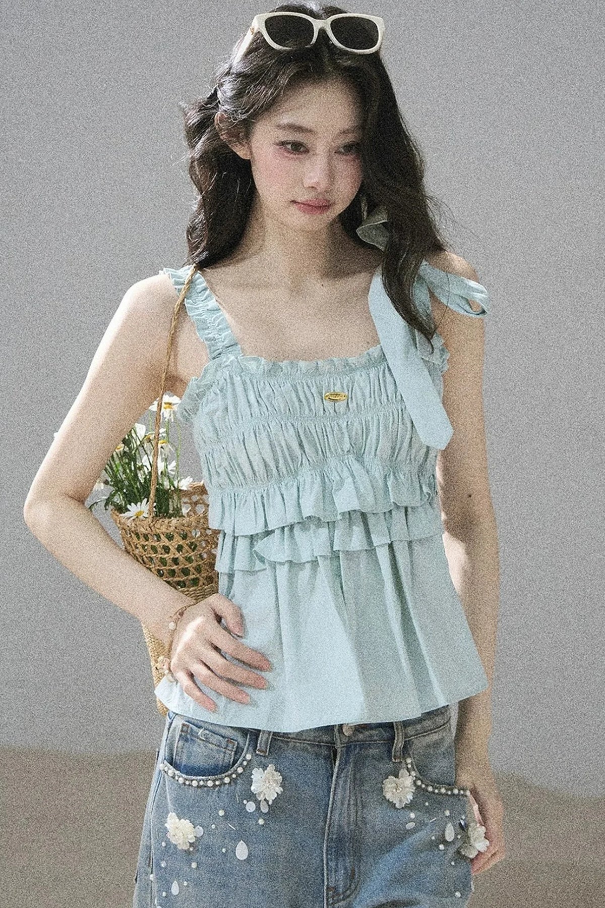 French Pleated Summer Blouse