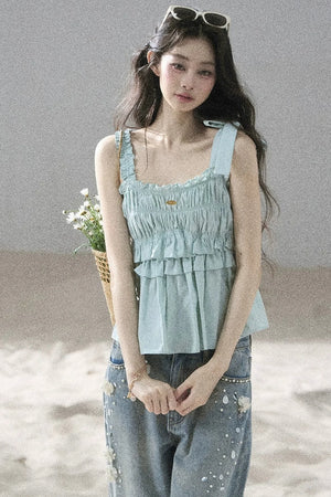 French Pleated Summer Blouse