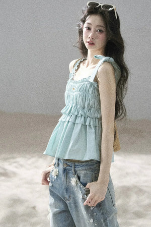 French Pleated Summer Blouse