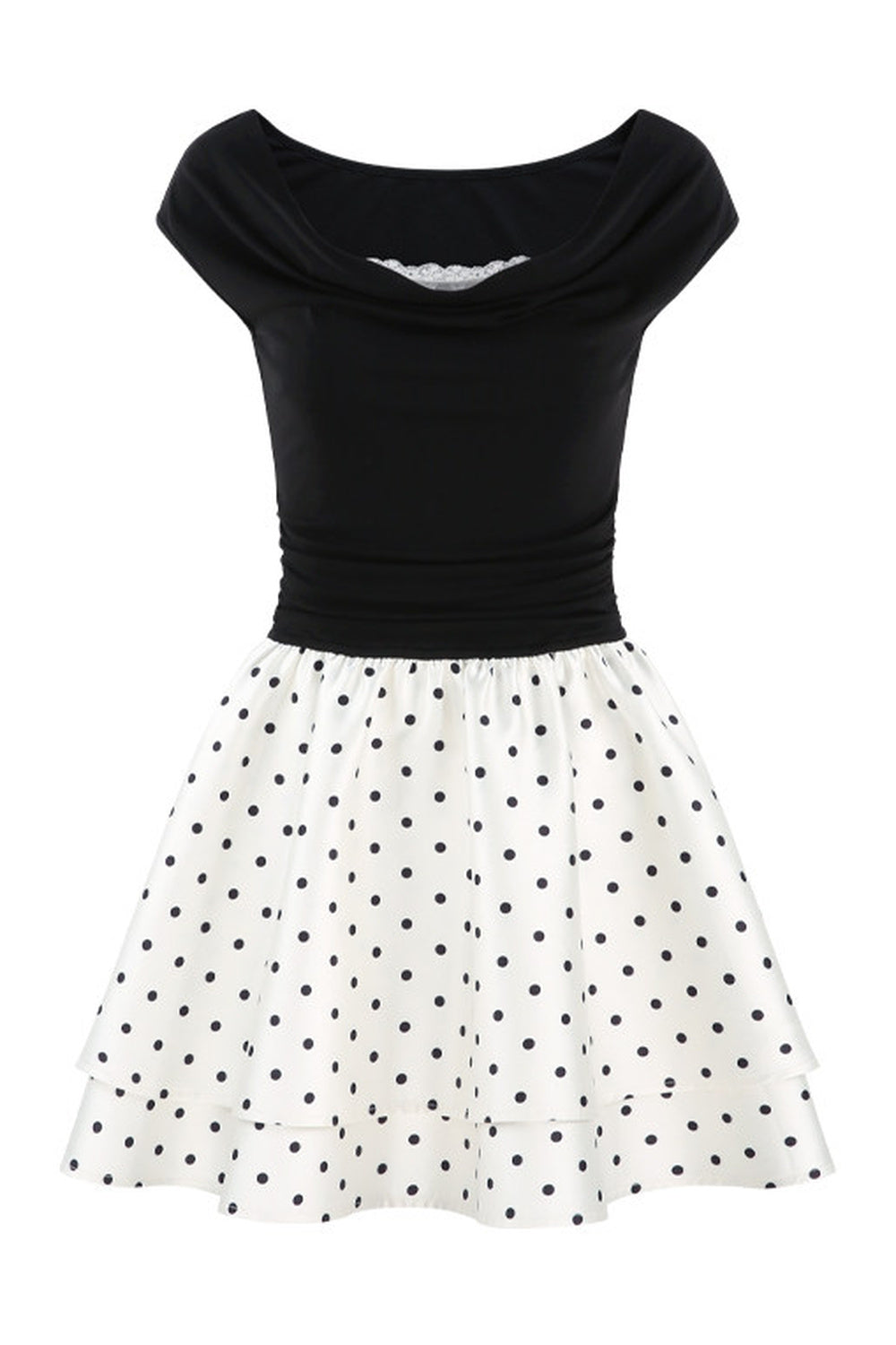 French Polka Dot A-Line Dress