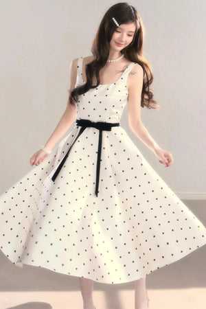 French Polka Dot A-Line Dress