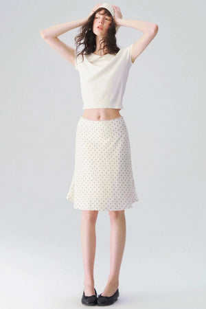 French Polka Dot Blouse & Skirt Set-Up