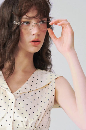 French Polka Dot Blouse & Skirt Set-Up