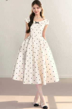 French Polka Dot Bow Dress