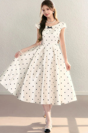 French Polka Dot Bow Dress