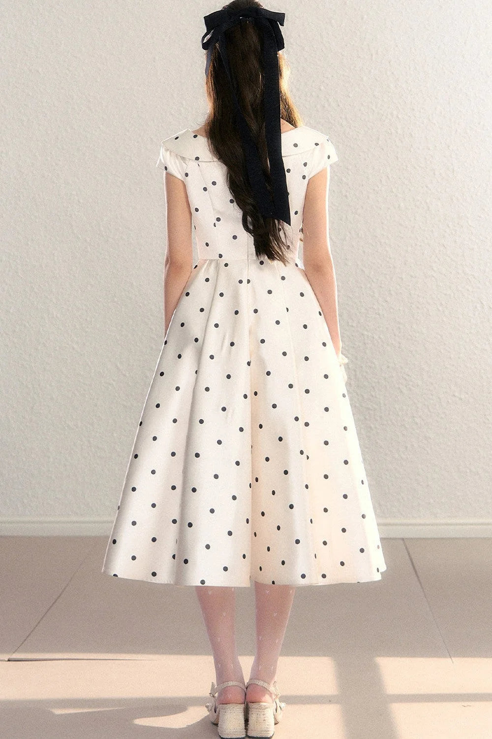 French Polka Dot Bow Dress