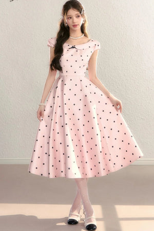 French Polka Dot Bow Dress