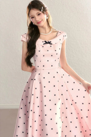 French Polka Dot Bow Dress