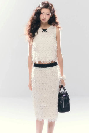 French Polka Dot Chiffon Skirt Set-Up