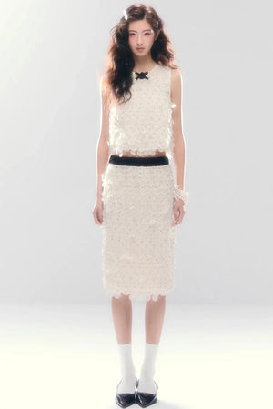 French Polka Dot Chiffon Skirt Set-Up
