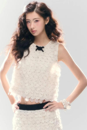 French Polka Dot Chiffon Skirt Set-Up