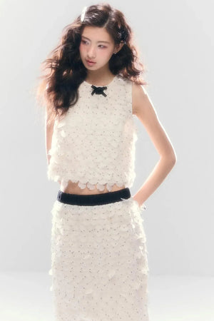 French Polka Dot Chiffon Skirt Set-Up