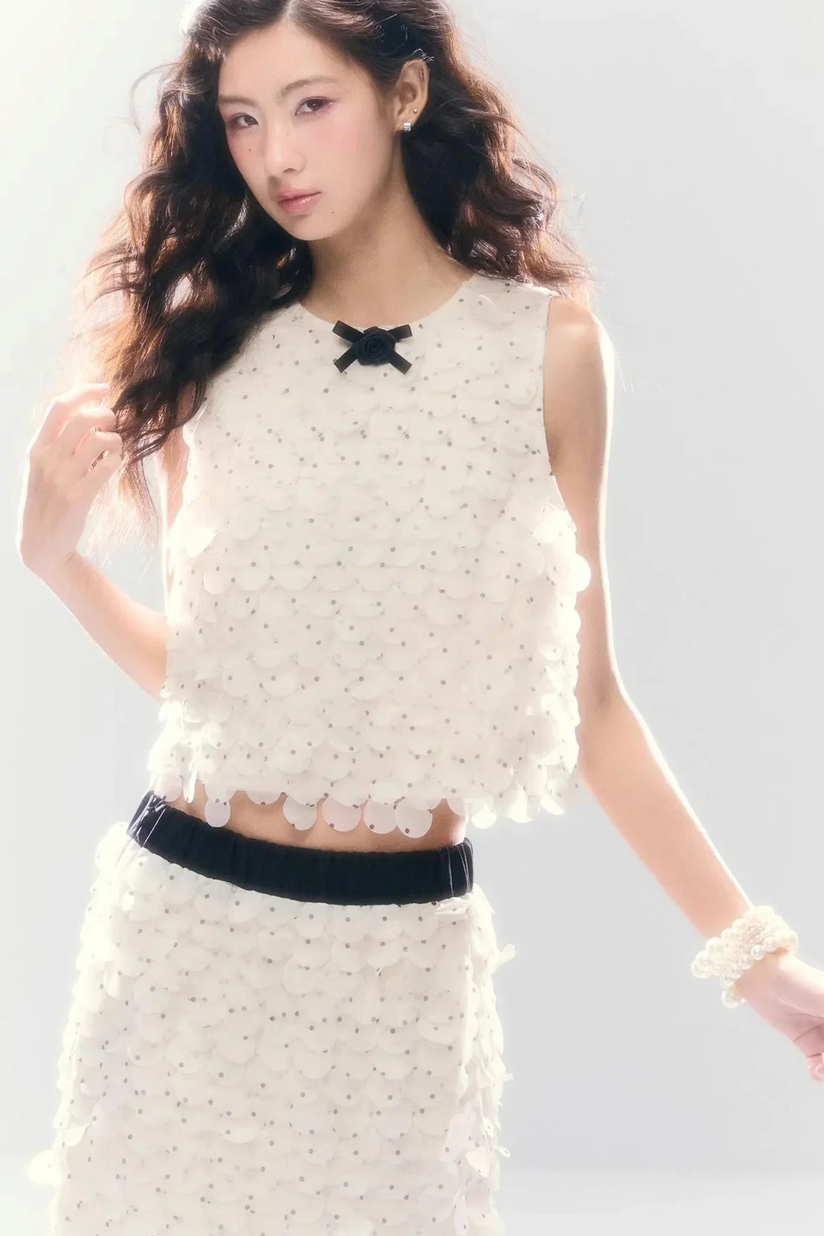 French Polka Dot Chiffon Skirt Set-Up