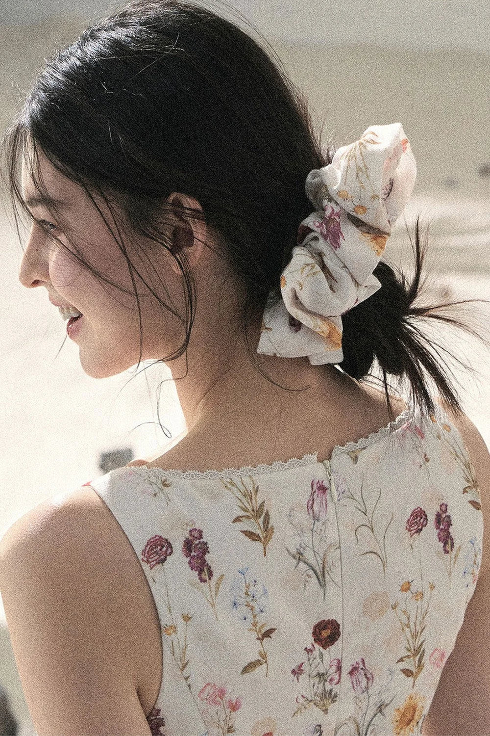 French Puff Lace Floral Dress