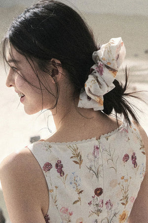 French Puff Lace Floral Dress