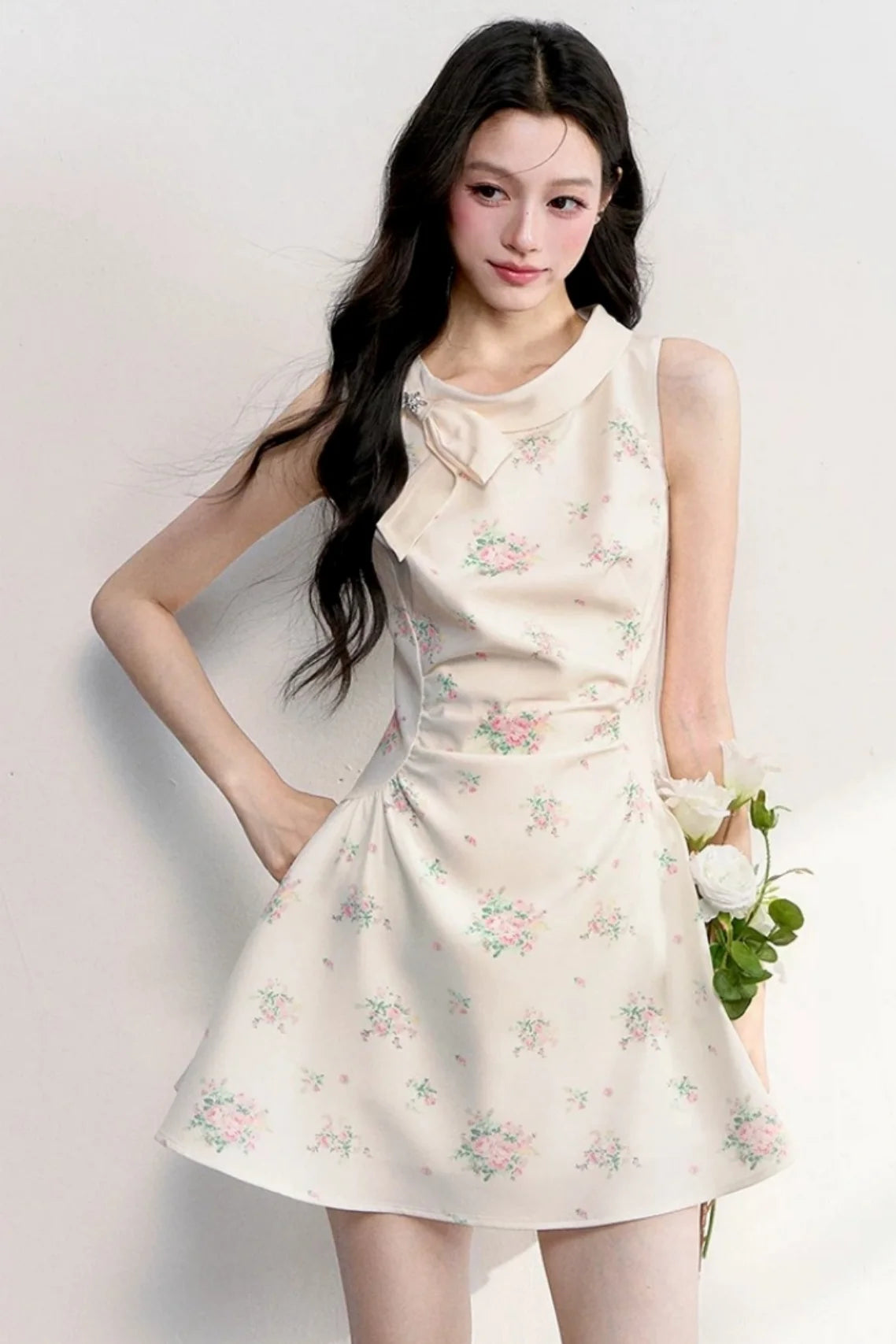 French Retro Bow Dress