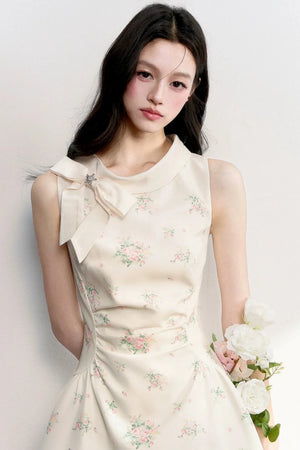 French Retro Bow Dress