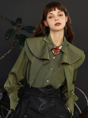 French retro detachable cloak shirt