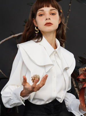 French retro detachable cloak shirt