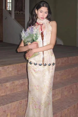 French Retro Lace Patchwork Dress