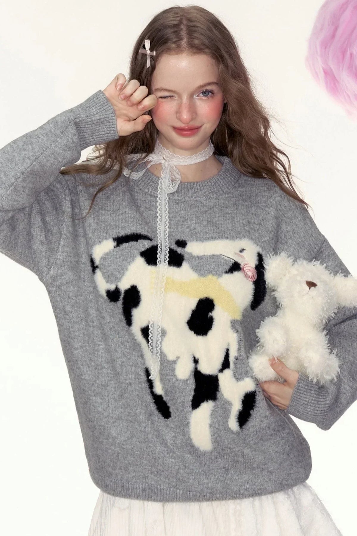 French Retro Loose Knit Sweater