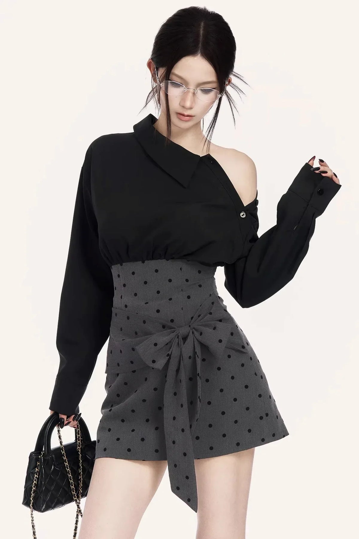 French Retro Polka Dot Dress