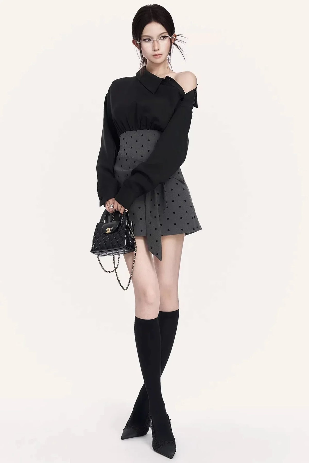 French Retro Polka Dot Dress