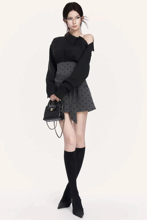 French Retro Polka Dot Dress