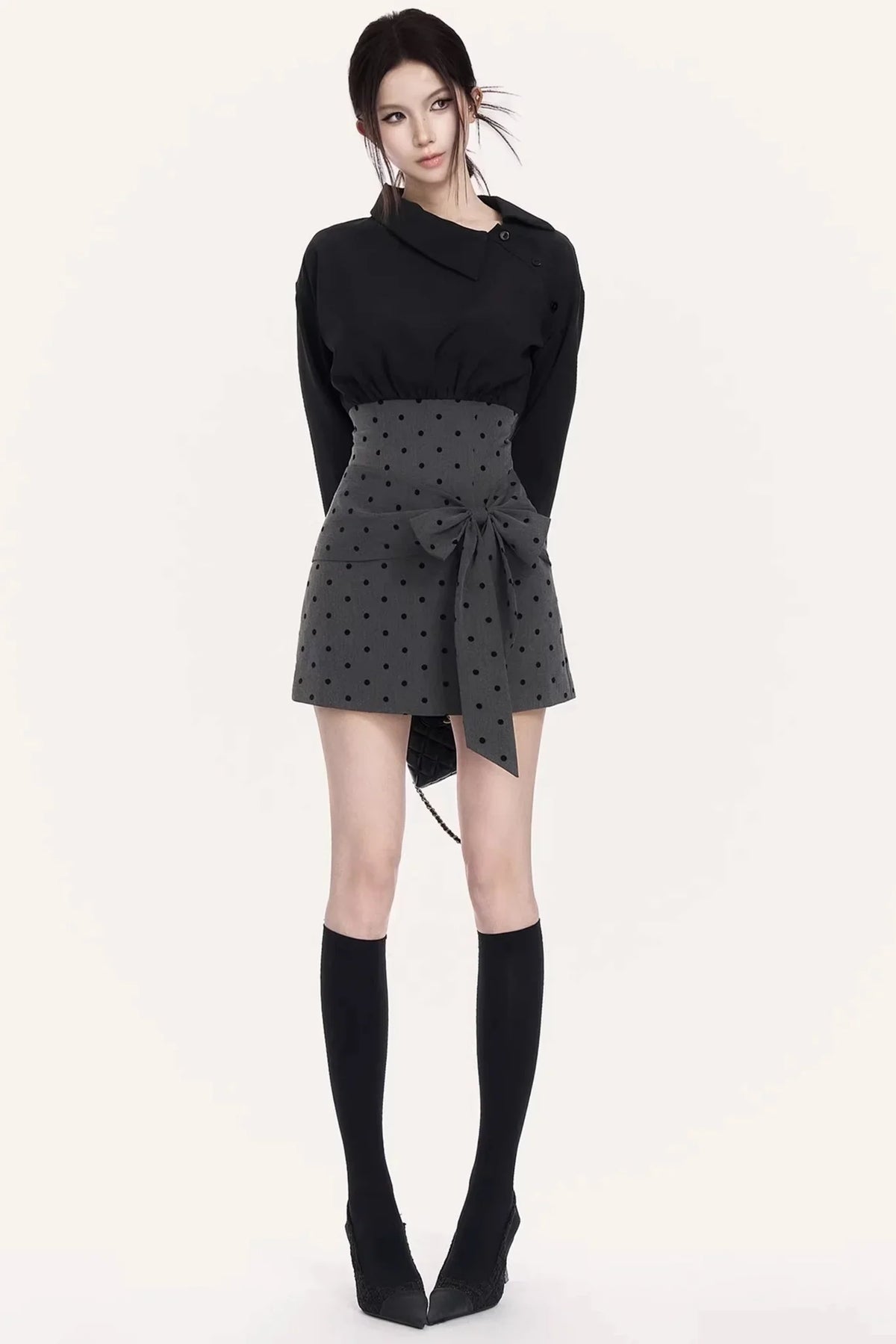French Retro Polka Dot Dress