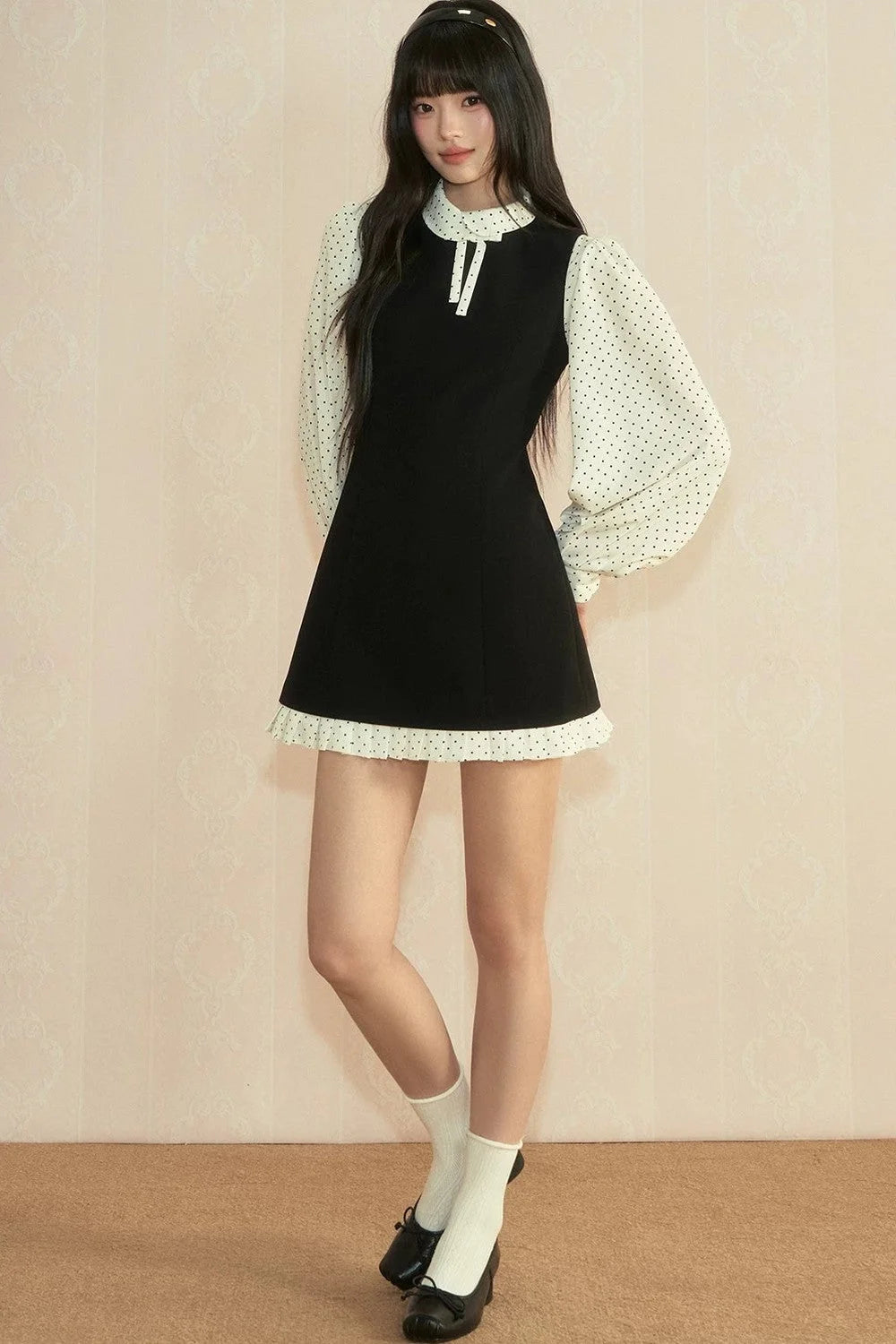 French Retro Polka Dot Dress