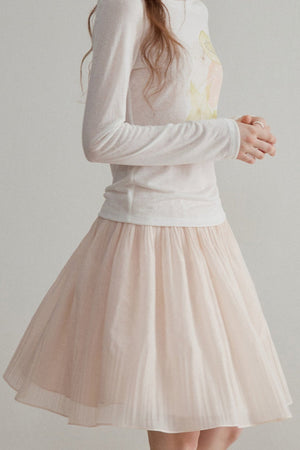 French Ruched A-Line Skirt