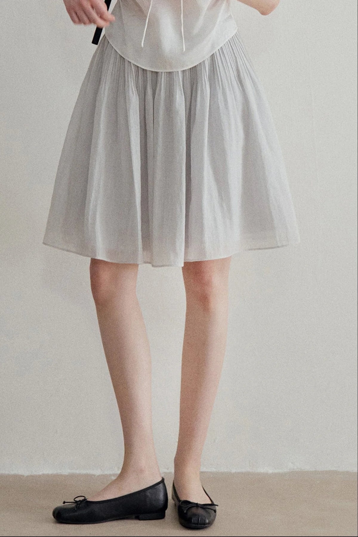 French Ruched A-Line Skirt
