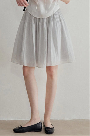 French Ruched A-Line Skirt
