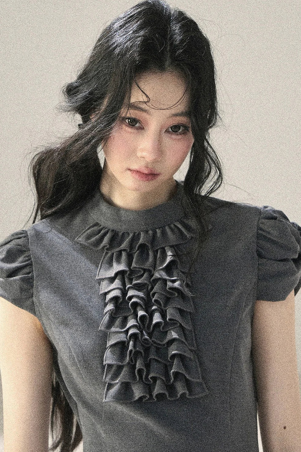 French Ruffle Puff Sleeve Top