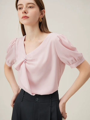 French Ruffle V-Neck Shirt