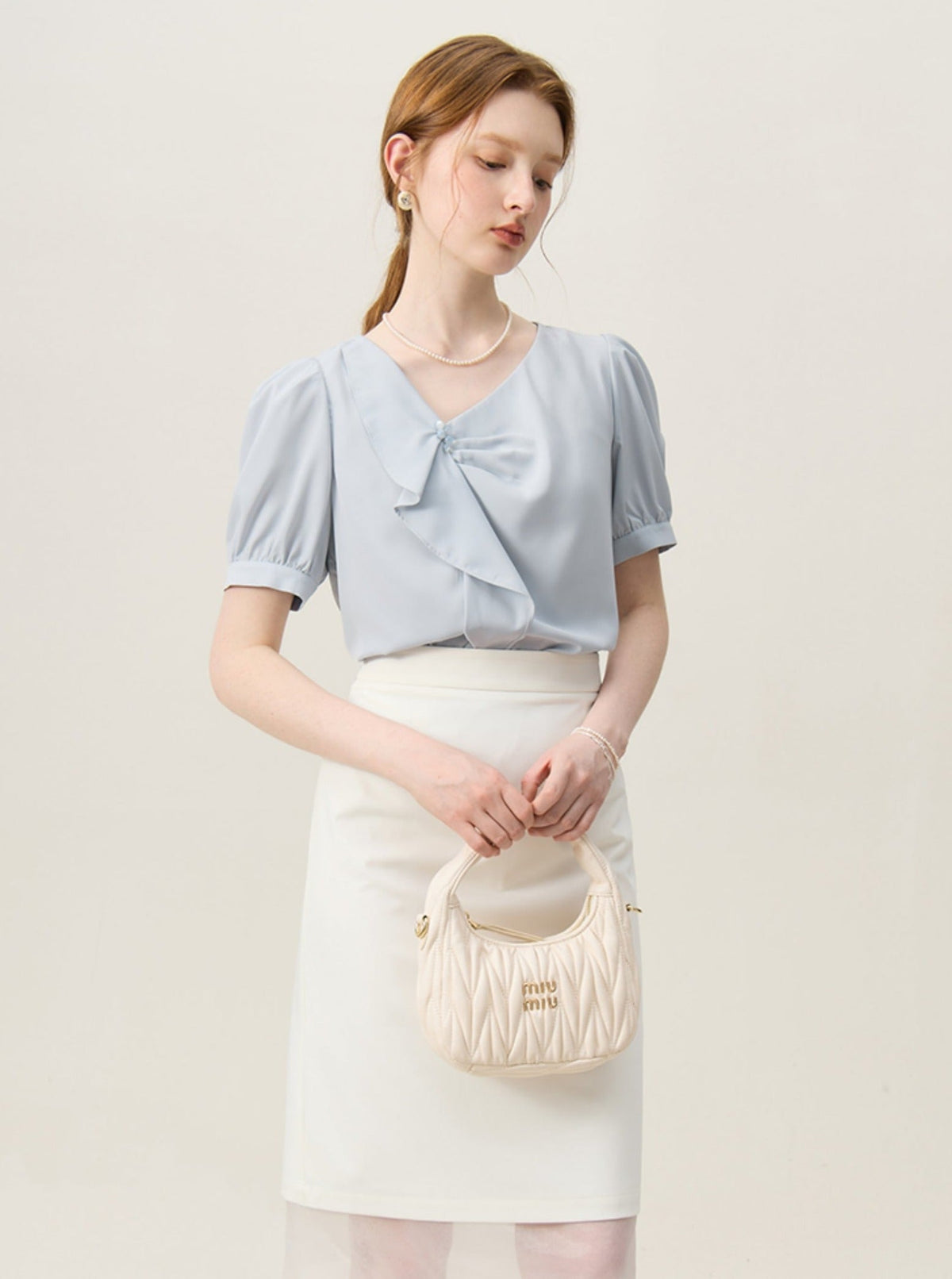 French Ruffle V-Neck Shirt