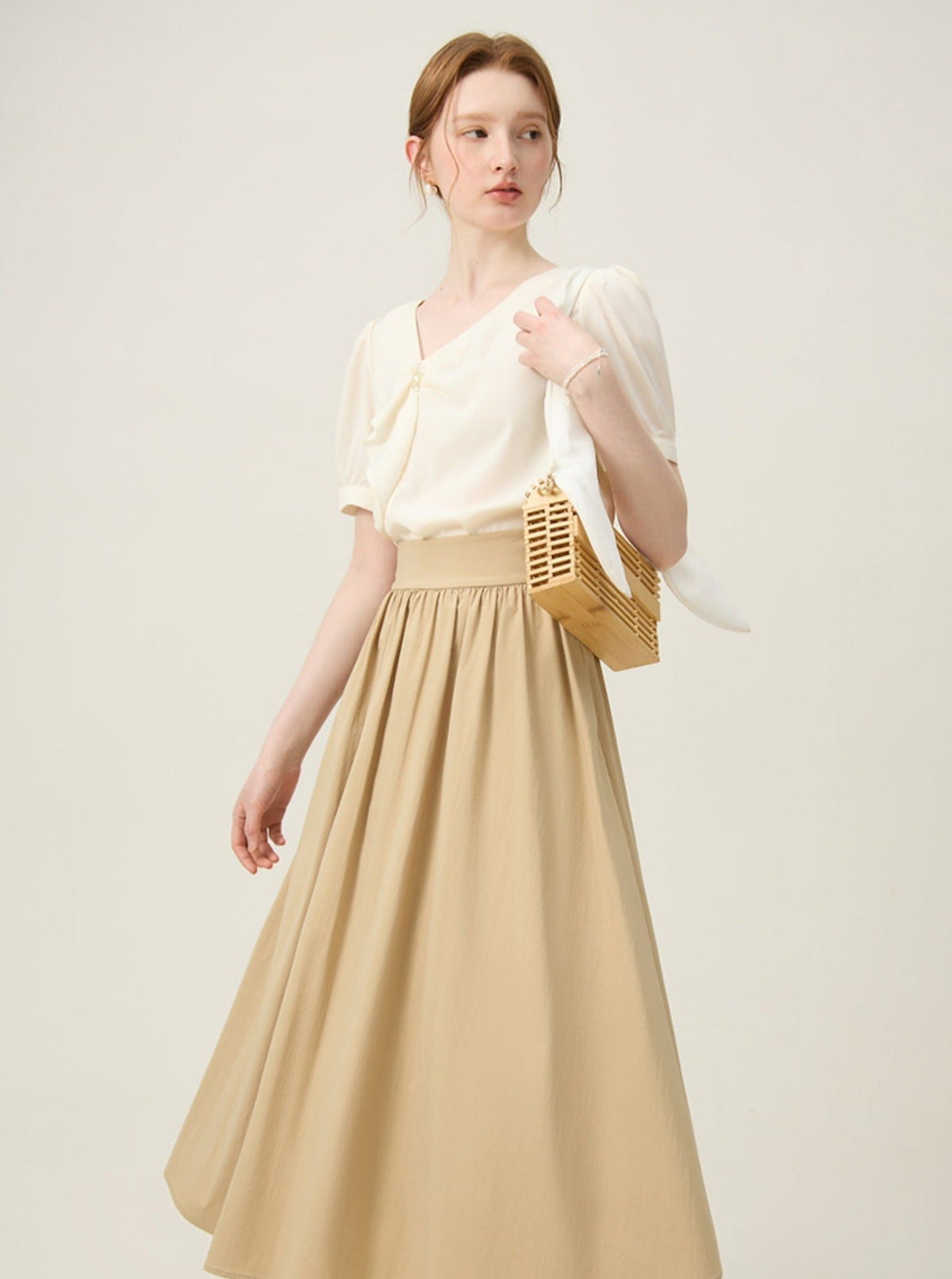 French Ruffle V-Neck Shirt