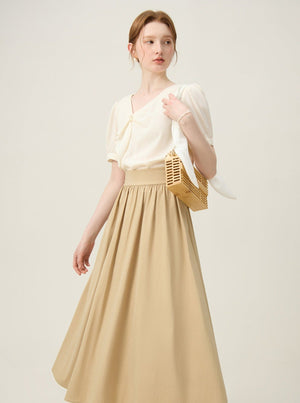 French Ruffle V-Neck Shirt