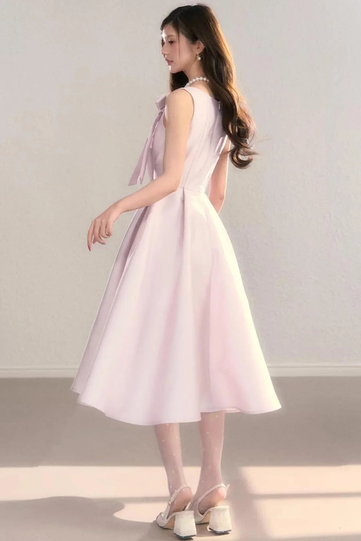 French Satin Bow Dress