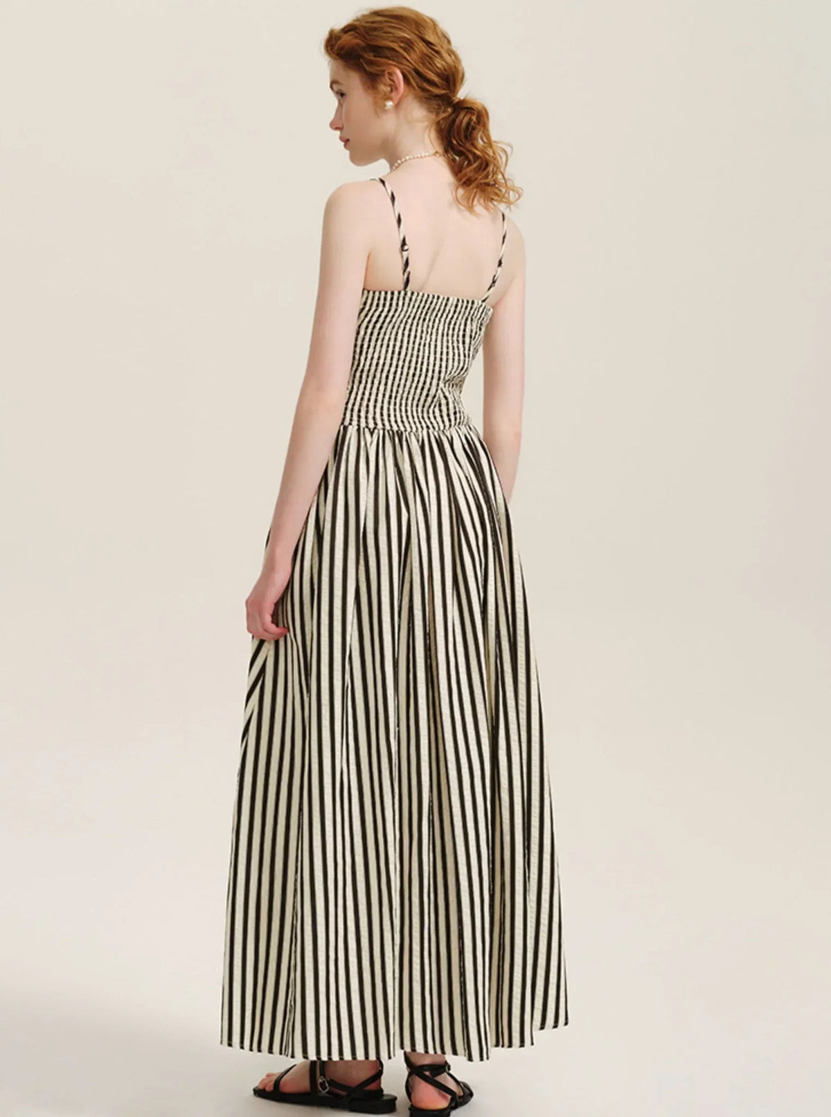 French Stitched Striped Slip Dress
