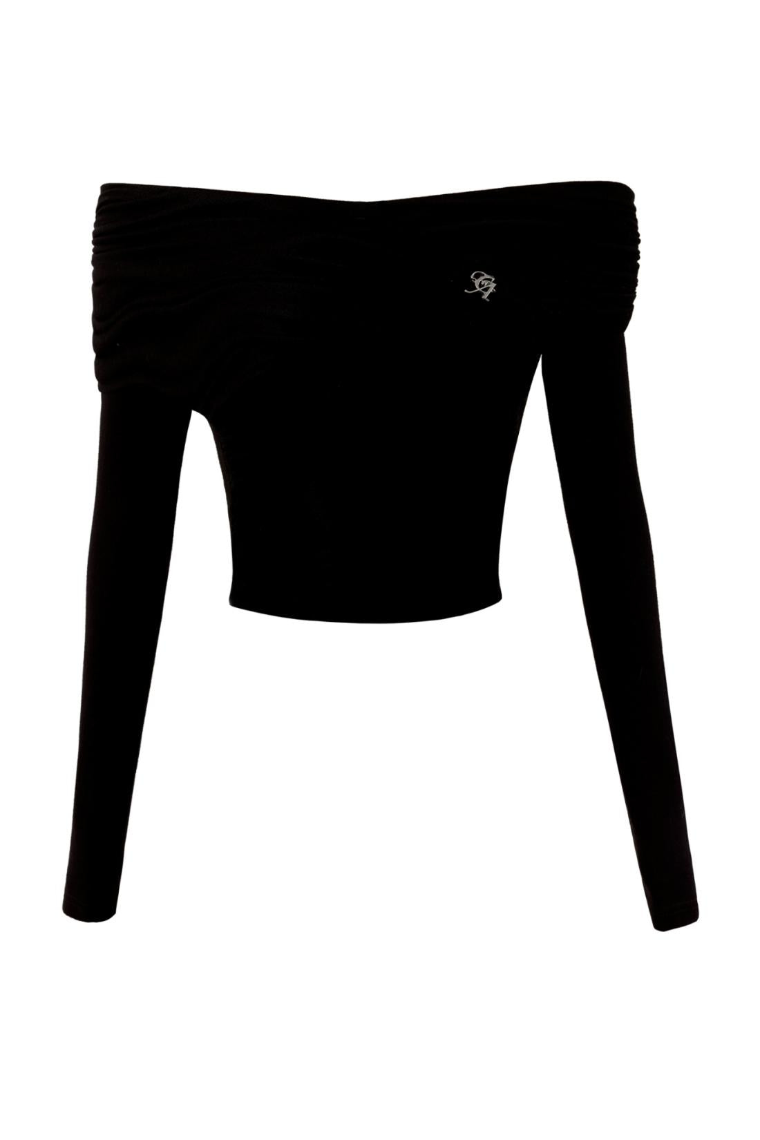 French Straight Shoulder Slim Top