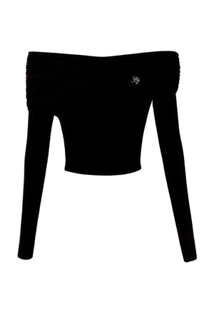 French Straight Shoulder Slim Top