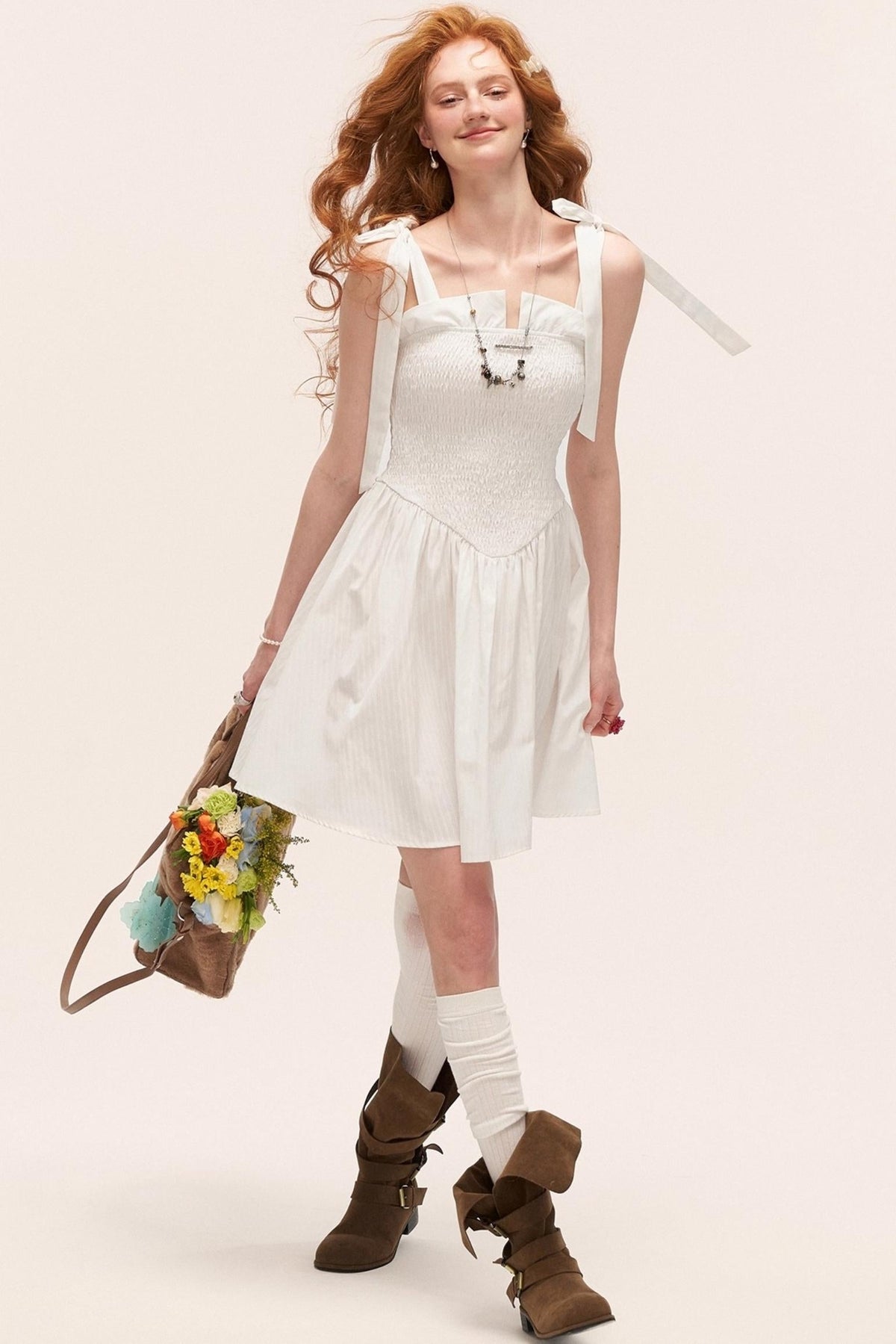 French Striped Bow Sundress