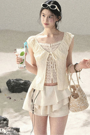 French Style Lace Hollow-Out Blouse