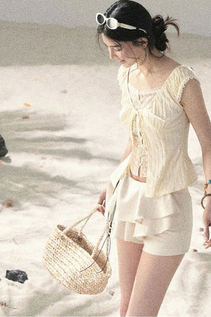 French Style Lace Hollow-Out Blouse