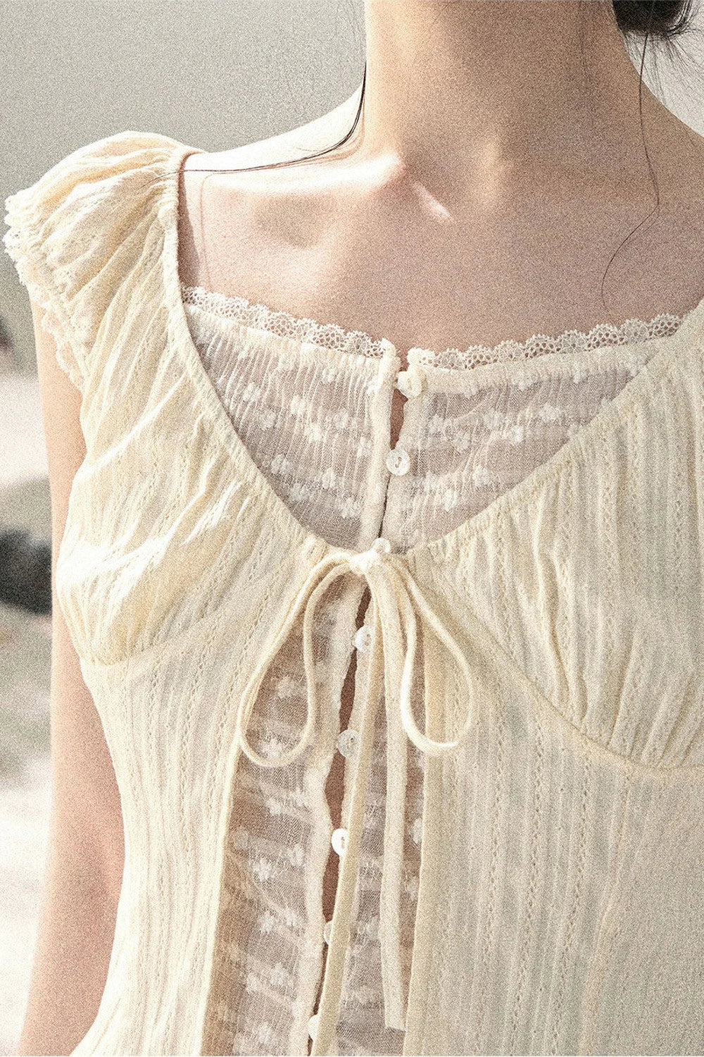French Style Lace Hollow-Out Blouse