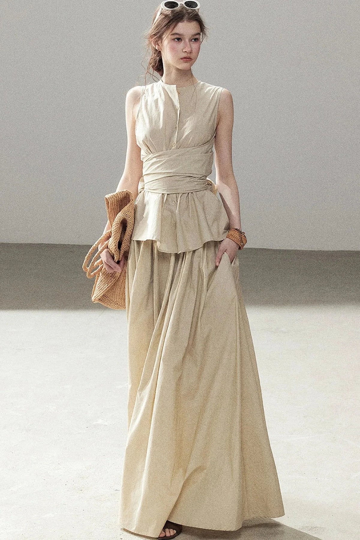 French Style Lazy Top and Skirt Set-Up
