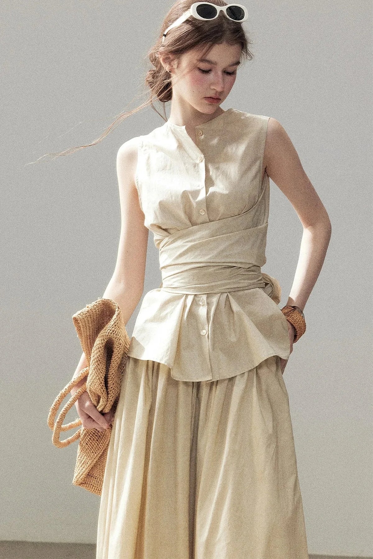 French Style Lazy Top and Skirt Set-Up
