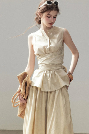 French Style Lazy Top and Skirt Set-Up